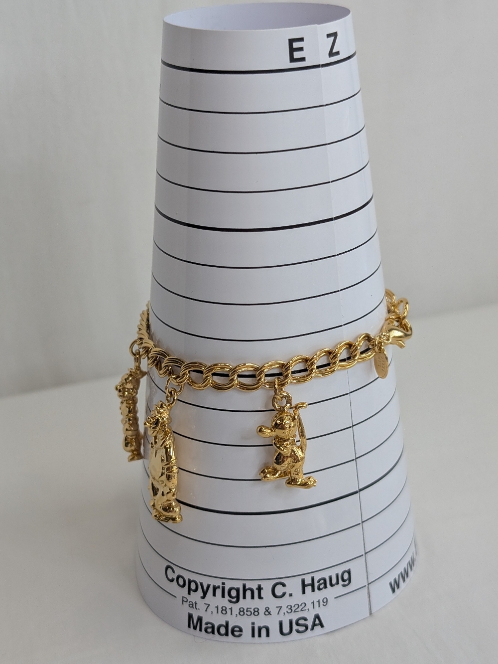 1990s Popeye Charm Bracelet - Vintage Gold Tone Jewelry - Picture 7 of 7